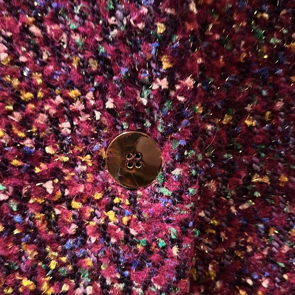 VERONICA BEARD Crispin Coat, Purple Multi Metallic Boucle Fabric, Size 8 - Picture 3 of 9